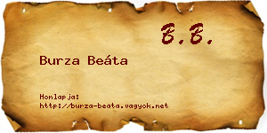 Burza Beáta névjegykártya
