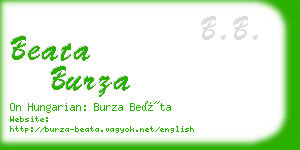 beata burza business card